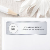 Silver Look Modern Sjabloon Upload uw Logo naar Etiket (Insitu)