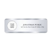 Silver Look Modern Sjabloon Upload uw Logo naar Etiket (Voorkant)