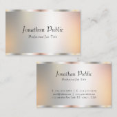 Silver Look Professioneel Elegant Sjabloon Modern Visitekaartje (Voorkant / Achterkant)