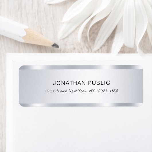 Silver Look Professioneel Glamoureus Retouradres Etiket (Insitu)