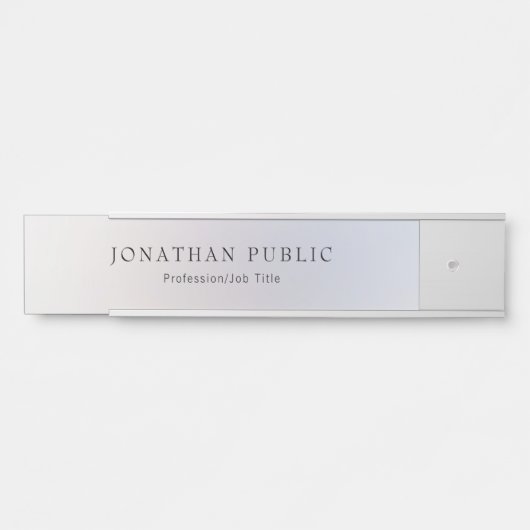 Silver look Sjabloon Moderne Professional Classy Deurbordje (Voorkant)