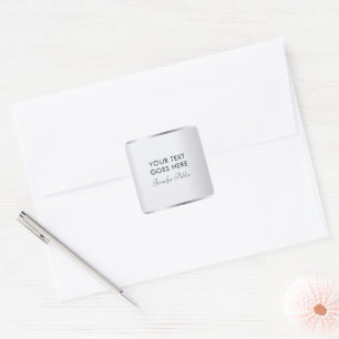 Silver Look Sjabloon Typografie Script Modern Vierkante Sticker