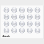 Silver look Typografie Moderne Sjabloon Aangepast Ronde Sticker (Vel)