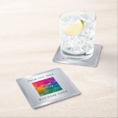 Silver-look Upload de Logo van het eigen bedrijf h Kartonnen Onderzetters (Insitu)