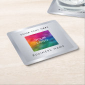 Silver-look Upload de Logo van het eigen bedrijf h Kartonnen Onderzetters (Schuin)