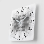 Silver Lotus 25th Silver Wedding Jubileum Vierkante Klok (Hoek)