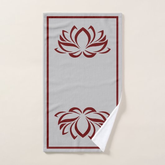 Silver Lotus en Burgundy Bath-handdoekset Bad Handdoek (Handdoek)