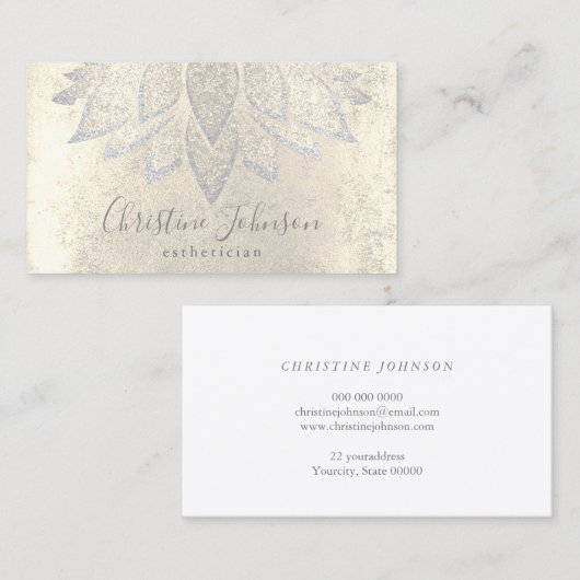 Silver Lotus Esthetician Skincare Visitekaartje (Voorkant / Achterkant)