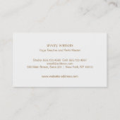 Silver Lotus Mandala Floral Yoga Teacher Visitekaartje (Achterkant)