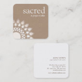 Silver Lotus Mandala Yoga en Meditation Vierkante Visitekaartje (Voorkant / Achterkant)