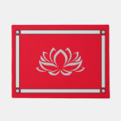 Silver Lotus op Cherry Doormat Deurmat (Voorkant)