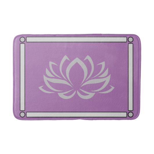Silver Lotus over Lavender Bath Mat (Voorkant)
