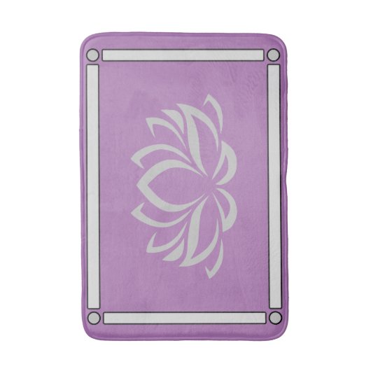 Silver Lotus over Lavender Bath Mat (Voorkant Verticaal)