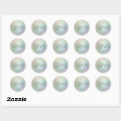 Silver Love Envelope Seal Ronde Sticker (Vel)