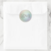 Silver Love Envelope Seal Ronde Sticker (Tas)