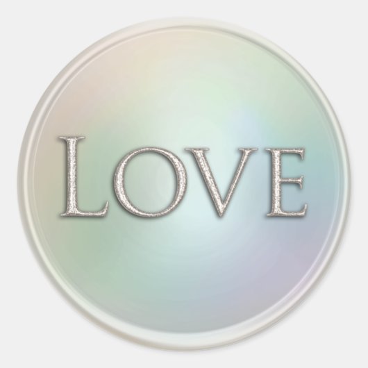 Silver Love Envelope Seal Ronde Sticker (Voorkant)