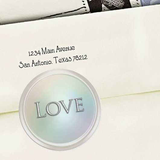 Silver Love Envelope Seal Ronde Sticker