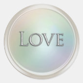 Silver Love Envelope Seal Ronde Sticker (Voorkant)