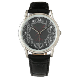Silver Lucifer Sigil Occult Art Horloge