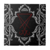  Silver Lucifer Sigil Occult Art Tegeltje (Voorkant)