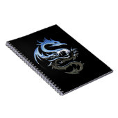 Silver Lucky Dragon Black Spiral-laptop Notitieboek (Rechterzijde)