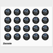 Silver Lucky Dragon Zwarte Stickers (Vel)