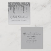 Silver Luxury Glitter Sparkle Eyelash Extensions Vierkante Visitekaartje (Voorkant / Achterkant)