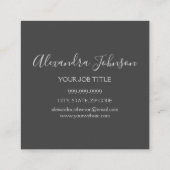 Silver Luxury Glitter Sparkle Microblading Vierkante Visitekaartje (Achterkant)
