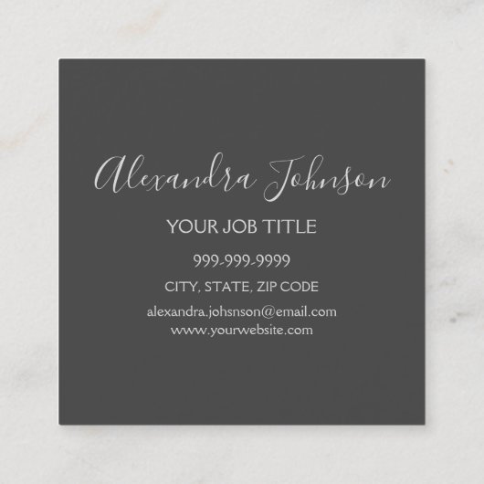 Silver Luxury Glitter Sparkle Microblading Vierkante Visitekaartje (Achterkant)