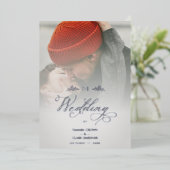 Silver Luxury Modern Transparency Wedding Photo Folie Uitnodiging (Staand Voorkant)