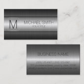 Silver Luxury Stainless Steel Metal Monogram Visitekaartje (Voorkant / Achterkant)