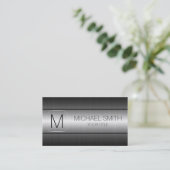 Silver Luxury Stainless Steel Metal Monogram Visitekaartje (Staand voorkant)