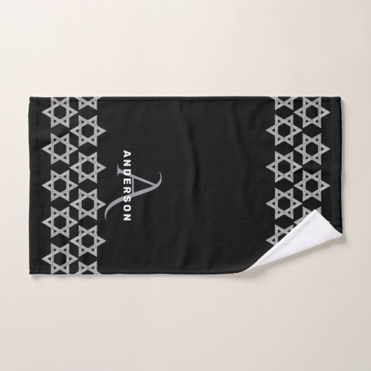 Silver Magen David Monogram Netilat Yadayim Handdoek (Handdoek)