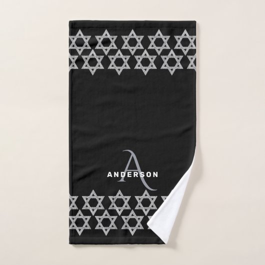 Silver Magen David Monogram Netilat Yadayim Handdoek (Handdoek)