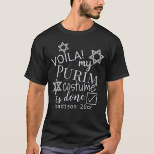 Silver Magen David Name Funny Purim Costuum T-shirt