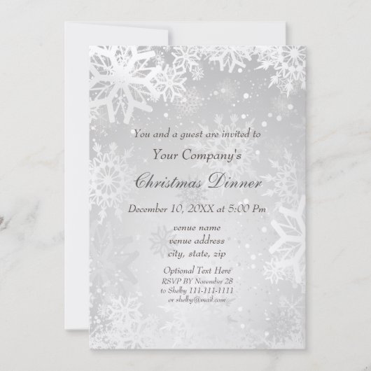Silver Magical Holiday party Invite Kaart (Voorkant)