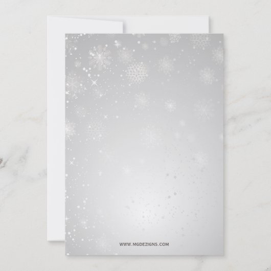 Silver Magical Holiday party Invite Kaart (Achterkant)