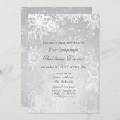 Silver Magical Holiday party Invite Kaart (Voorkant / Achterkant)