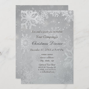 Silver Magical Holiday party Invite Kaart