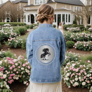 Silver Majestic Bucking Horse Denim Jacket