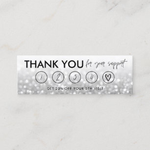 Silver Makeup Hair Bedankt Loyalty Card Mini Visitekaartje