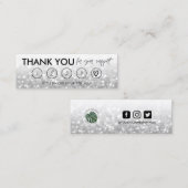 Silver Makeup Hair Bedankt Loyalty Kaart Mini Visitekaartje (Voorkant / Achterkant)