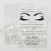 Silver Makeup White Glitter 16th Vrijgezellenfeest Kaart (Voorkant / Achterkant)