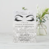 Silver Makeup White Glitter 16th Vrijgezellenfeest Kaart (Staand voorkant)