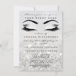 Silver Makeup White Glitter 16th Vrijgezellenfeest Kaart