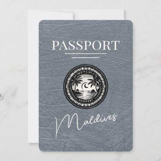 Silver Maldives Passport Bewaar de datum Save The Date (Voorkant)