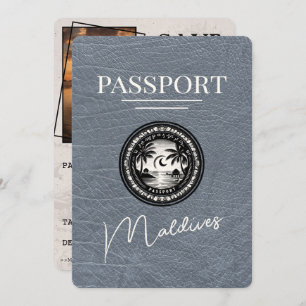 Silver Maldives Passport Bewaar de datum Save The Date