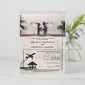 Silver Maldives Passport Wedding Invitation Kaart (Staand voorkant)