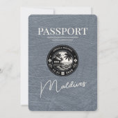 Silver Maldives Passport Wedding Invitation Kaart (Achterkant)