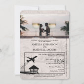 Silver Maldives Passport Wedding Invitation Kaart (Voorkant)